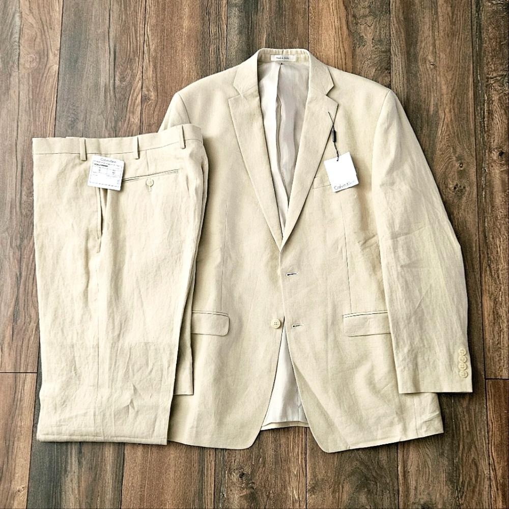 Calvin Klein Linen Suit (42L) - NWT